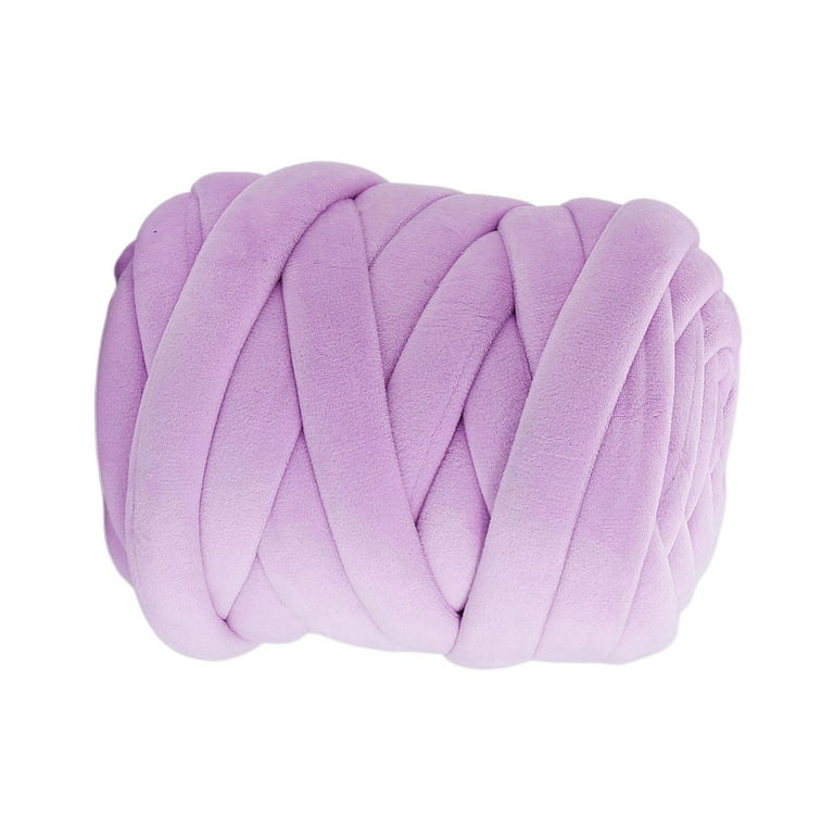 250G Chunky Yarn 18.6 Yards Super Bulky Yarn for Craft Braided Knot Crochet  Violet