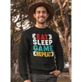 thumbnail image 2 of Eat, Sleep, Game And Repeat! Sweatshirt Men -GoatDeals Designs, Male 4X-Large, 2 of 4