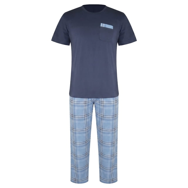 Pijama George para Caballero Set Playera Manga Corta Marino con Pantalón Talla CH 2 Piezas