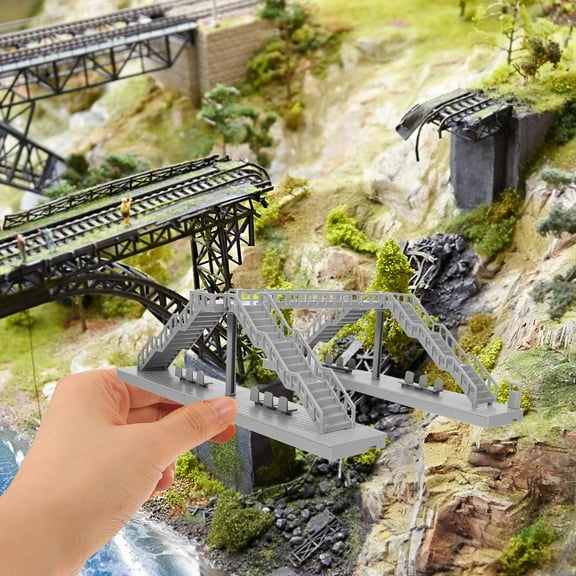 UPOUART 1Set Realistic Plastic Footbridge Model Grey for Sand Table Decoration
