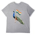 thumbnail image 3 of Hanmun Peacock Tees for Men Floral Print animal costume T Shirts Casual Loose Fit Cotton Tops, 3 of 9
