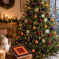thumbnail image 6 of 49 Pcs Flocked Velvet Christmas Ball Ornaments, 1.18 Inch Plastic Xmas Tree Hanging Decorations, Festive Holiday Party Home Christmas Tree Decor Mix Style 5, 6 of 8