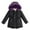 Black, variant on Childrens Girls Winter Coats Warm Fleece Long Sleeve Tunic Fuzzy Hooded Windproof Padded er Jackets for 4-12 Years