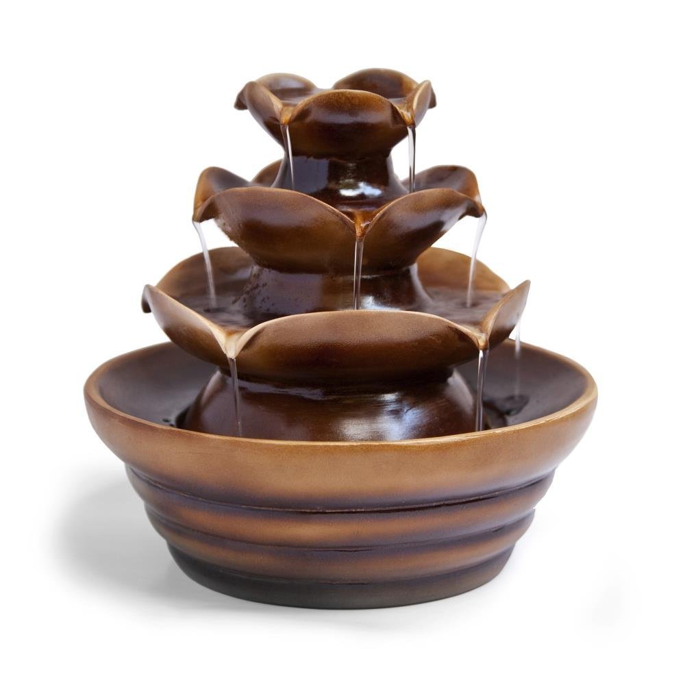 Small Table Fountain, 3tier Cascading Indoor Modern Decorative Table