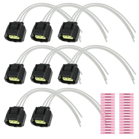 Unique Bargains 8 Pcs Ignition Coil Connector Plug Harness for RAM for JEEP Ignition Coilpack Female Connector Plug Harness Pigtail W/terminals for DODGE No.5019952AA