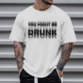thumbnail image 2 of Bibifish Mens T-Shirts Crew Neck Short Sleeve Slogan Print Tshirts Casual Street Comfort Daily Tee Tops, 2 of 4