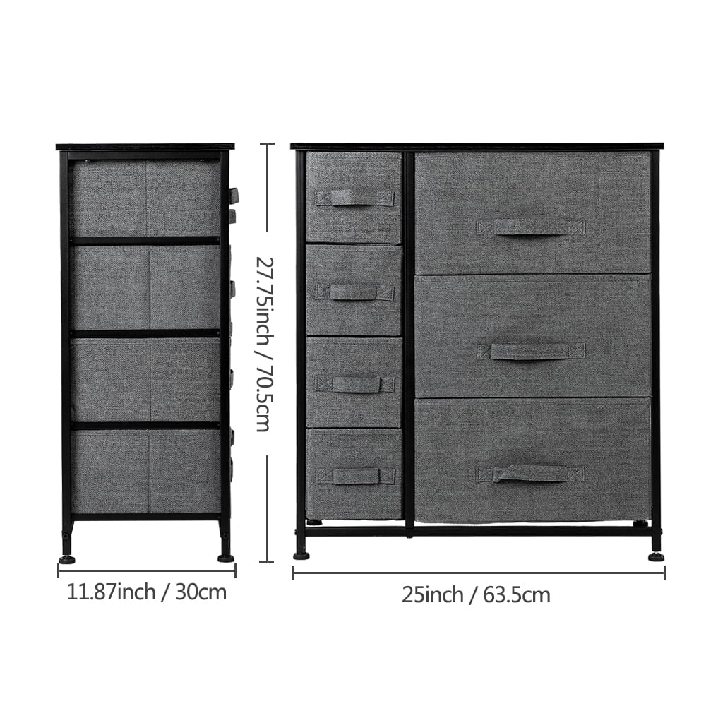 Lowestbest 4 Tier Dresser Organizer, 7 Cube Fabric Dresser Tower For Bedroom/Hallway/Entryway/Closets