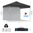 thumbnail image 5 of ONBRILL 10x10 Pop up Camping Canopy Tent w/1 Sidewall, Wheel Bag, Spiral Spike, Sun Shade, Grey, 5 of 9