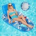 thumbnail image 3 of Large Pool Floats Lounger Adults - Oversized Lake Float Floaties, Inflatable Pool Raft with Cup Phone Holder, Backrest, Footrest, Ultra-Comfort Pool Lounge, 3 of 4