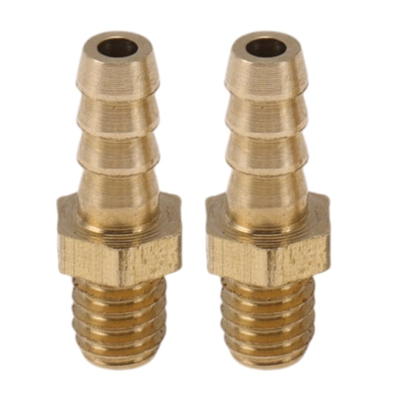Unique Bargains Brass Hose Barb Fittings 3mm(1/8") M4x0.7 Male Thread Straight Barb Connector for Air Water Oil Gas Fuel 2 Pcs Gold Tone