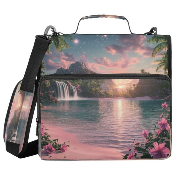 YAZAOO Zipper Binder trapper keeper Documents Organized Design Sunset Serenity Printed