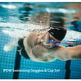 thumbnail image 6 of IPOW Swim Cap Swimming Goggles, Swimming Cap for Long Hair Swimming Glasses Anti-fog UV Protection Coated Lens No Leaking for Adults Youths Men Women Boys Girls Kids Triathlon, 6 of 7