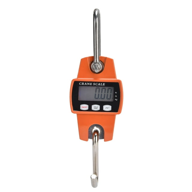 Small Digital Hanging Scale, Professional Orange Mini Digital Crane Scale Easy Use LCD Display With Cast Aluminum Case For Enterprise For Home