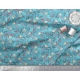 thumbnail image 2 of Soimoi Blue Heavy Satin Fabric Christmas Theme Party Print Sewing Fabric Yard 54 Inch Wide, 2 of 3