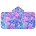 thumbnail image 5 of Yayeee Kids Hooded Towel with Hand Pockets Beach Soft Absorbent Bath Wrap 50 x 23.5 inch, Purple Starfish Pattern, 5 of 5