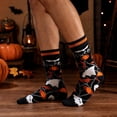 thumbnail image 5 of Halloween Socks, Spooky Crew Socks, Pumpkin Socks, Fall Themed Socks, Cute Halloween Gifts, Autumn Novelty Socks, Unisex Holiday Socks, Orange Black Patterned Socks, 5 of 7