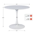 thumbnail image 5 of Bestco Round Dining Table, 33 Inch Modern Tulip Table with MDF Top and Steel Pedestal Base, Small Pedestal Table, White, 5 of 10