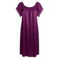 thumbnail image 4 of FASHOFT Long Silk Nightgown for Women Ruffle Sleeve Night Gown Victorian Full Length House Dress Satin Soft Solid Night Dress Ladies Sleepwear Dark Purple, 4 of 4
