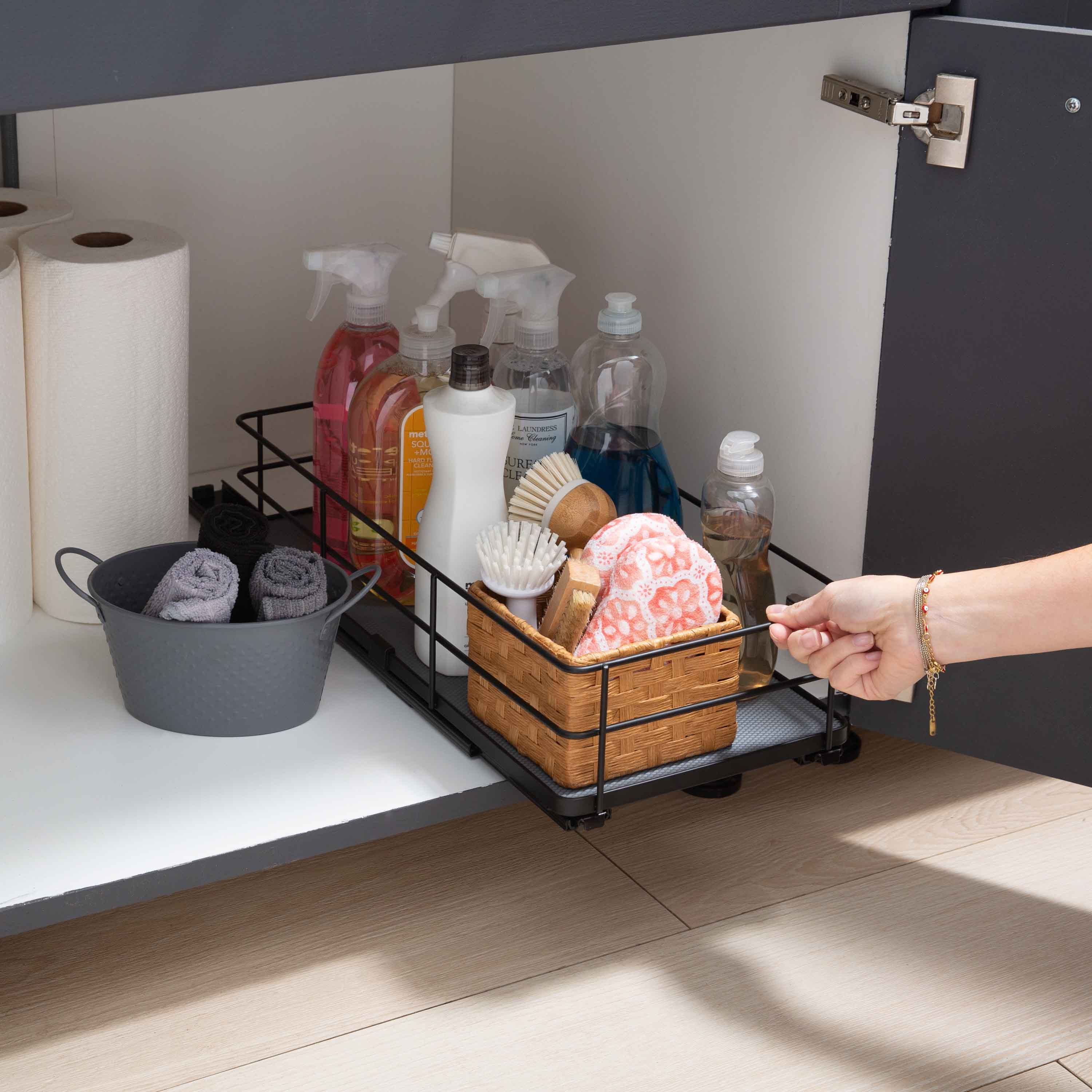 Organize It All Slide Out Shelf Organizer in Matte Black