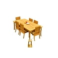 thumbnail image 4 of Grade-A Teak Dining Set: 6 Seater 7 Pc: 83" Rectangle Table And 6 Goa Stackng Arm Chairs Outdoor Patio WholesaleTeak #51GO-0107, 4 of 6