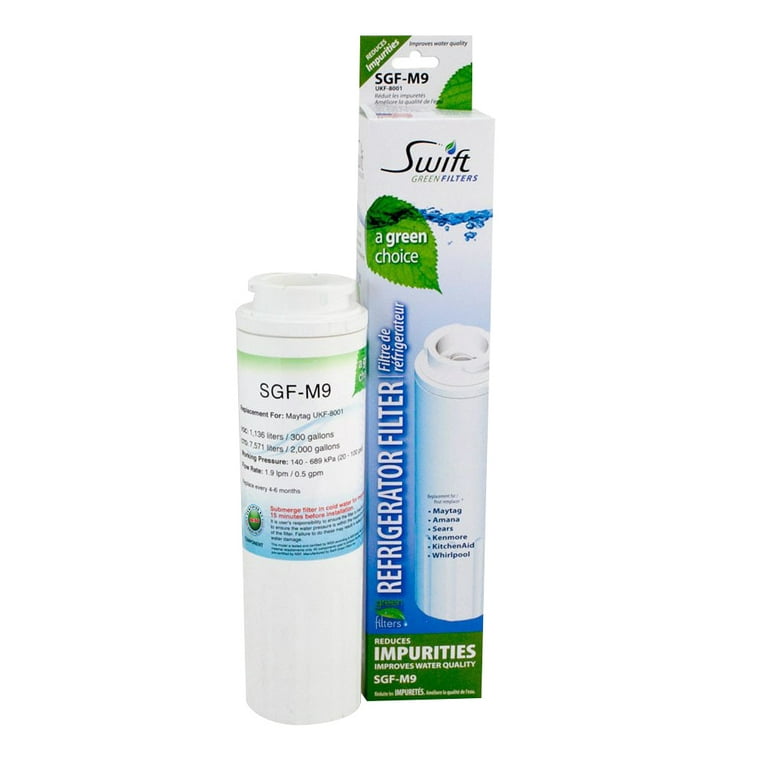 Swift Green Filters SGF-M9 Replacement Water Filter for Kenmore UKF8001,EDR4RXD1,FILTER 4,EFF-6007A- 1 Pack Swift Green Filters SGF-M9 Replacement Water Filter for Kenmore UKF8001,EDR4RXD1,FILTER 4,EFF-6007A- 1 Pack