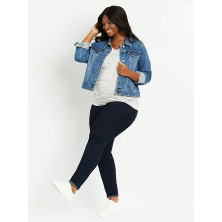 

Motherhood Maternity Indigo Blue Plus Size Secret Fit Belly Super Stretch Skinny Maternity Jeans