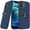 Dark Blue, variant on For iPhone 12 & iPhone 12 Pro CHIEF Oil Painted Magnetic Ring Stand Hybrid Case Cover - Cosmic Orange