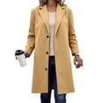 thumbnail image 2 of Duqingm Winter Coats for Women Trench Coats For Women Women's Big Notch Lapel Single Breasted Mid-Long Wool Blend Coat Khaki,5XL, 2 of 6