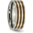 thumbnail image 5 of Chisel Titanium Polished Brown Enamel Striped 8.2mm Flat Band - Ring Size 12.5, 5 of 8