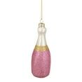 thumbnail image 4 of Northlight 5.25" Pink Glittered "CHEERS" Champagne Bottle Glass Christmas Ornament, 4 of 5