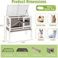 thumbnail image 6 of Aivituvin Indoor Rabbit Hutch Guinea Pig Cages with Chew-Proof Ramp, 2-Story Wooden Bunny House with Pull-Out Tray & Leakproof PVC Layer, Small Animal Cage with Detachable Legs, 6 of 10