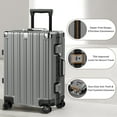 thumbnail image 4 of Checked Luggage Aluminum Frame Suitcase with Wheels PC ABS Hardside Zipperless with TSA Lock 28 Inch Gray, 4 of 9