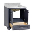 thumbnail image 3 of Nantucket 30" Bathroom Vanity with Marine Gray Cabinet and Carrara Marble Top, 3 of 6