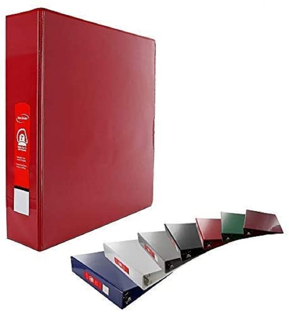 Emraw Red Slant D Ring View Binder with 2 Pockets Round Ring Binder 2'