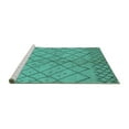 thumbnail image 2 of Ahgly Company Machine Washable Indoor Square Solid Turquoise Blue Modern Area Rugs, 8' Square, 2 of 4