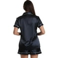 thumbnail image 3 of Just Love Women's Comfy Short Pajama Set – Perfect for Relaxing & Sleeping (Satin Navy, Small), 3 of 3