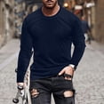 thumbnail image 2 of LYXSSBYX Mens T-Shirts Long Sleeve Men Casual Fashion Solid Round Neck Pullover T-Shirt Long Sleeve Tops, 2 of 6
