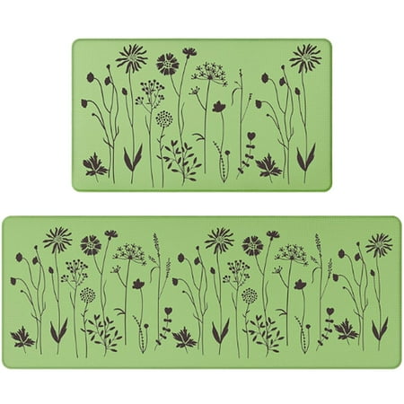 

Clearance! Carpet Spring And Summer Flowers And Plants Pvc Floor Mats Non Slip Anti Oil Wipable Washable Household Simple Dirt 2 Pcs Floor Mat 17 x47 +17 x29