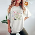 thumbnail image 3 of Raglan Sleeve Tops For Women Floral Print Tshirts Women Crew Neck Short Sleeves Tees Swing Flare Top for Leggings Casual Comfy Tunic Tops For Women Basic Loose Fit T-Shirts, 3 of 6