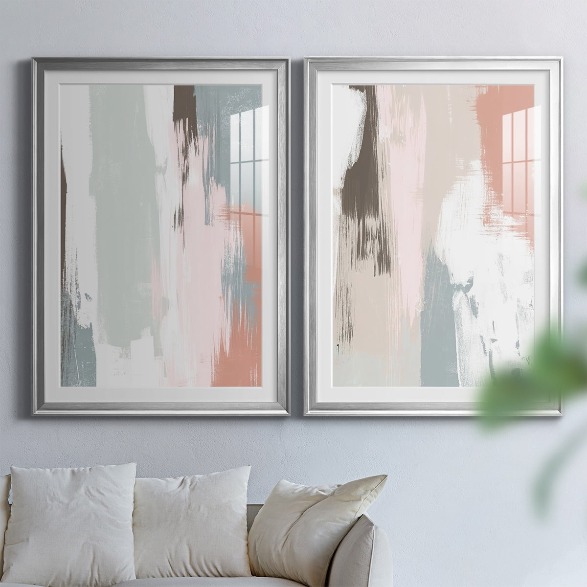 Wexford Home Sandstone Peel III Premium Framed Print, 30.5" x 42.5" - Ready to Hang, Silver (Set of 2)
