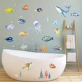 thumbnail image 3 of Pegatinas de pared bajo el mar, pegatina de pared Tropical, pez medusa, decoración de pared del océano, dormitorio, 3 of 5