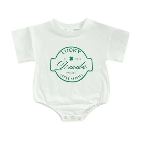 

Newborn Baby Boys Girls Jumpsuits Letter Print Casual Short Sleeve Romper
