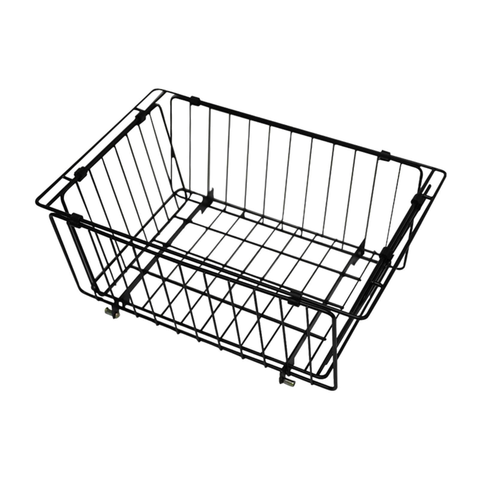 MAGIDEAL Wire Folding Basket Camping Storage Basket for Hiking Picnic Outside Camping Black