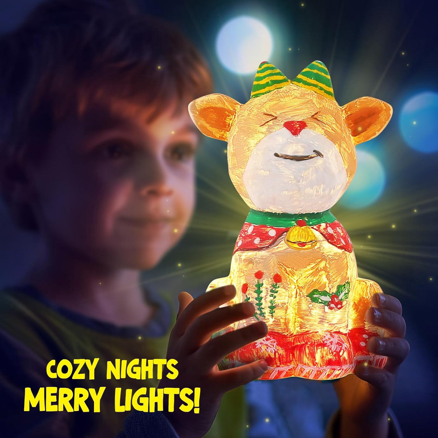 Paint Your Own Deer Lamp Kit, Art Supplies Crafts Kit, Accompany Comfort Light, Painting Kit for 6-12, Arts Crafts Toys Birthday Valentines Day's Gift Ages 6 7 8 9 10 11 12+