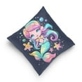 thumbnail image 5 of Cute Magic Mermaid Girl Throw Pillow Covers Couch Pillowcases Decor for Bed Sofa 18" x 18", 5 of 7
