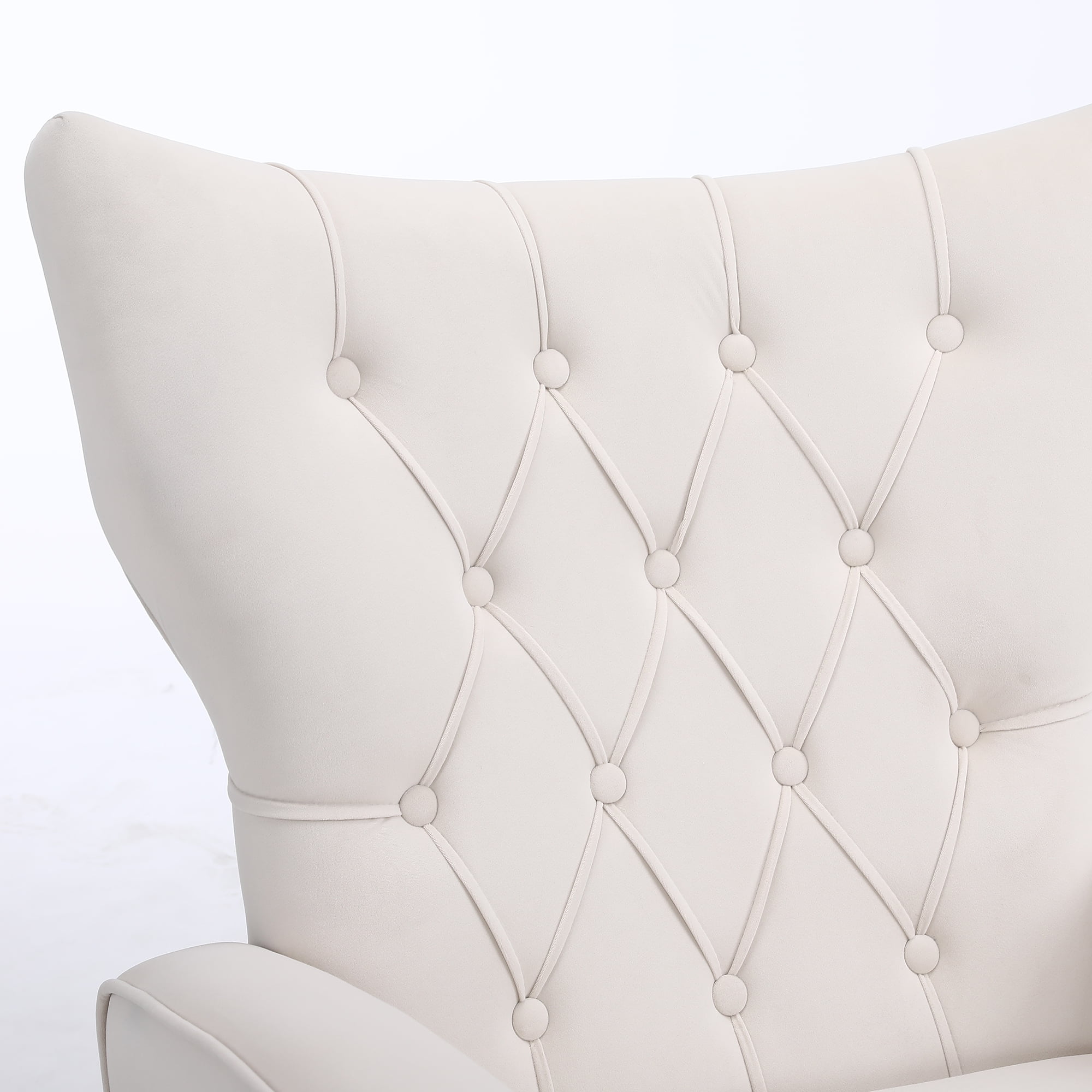 Kadyn Rocking Chair Nursery Armchair with High Back for Baby Room, Beige Kadyn Rocking Chair Nursery Armchair with High Back for Baby Room, Beige