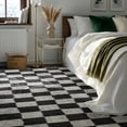 thumbnail image 2 of Pentantan 8ft x 10ft Shag Area Rugs for Living Room, Classic Checkered Fluffy Bedroom Carpet, Black & Gray, 2 of 7