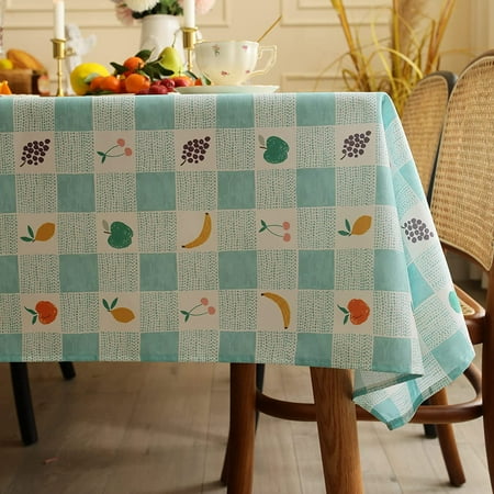

aoselan Rectangle Summer Fruit Tablecloth Premium Outdoor Picnic Camping Table Cloth Checkered Table Cover Hand Painted Style Grapes Banana Cherry Pear Apple (Colorful 60 X 84 INCH)