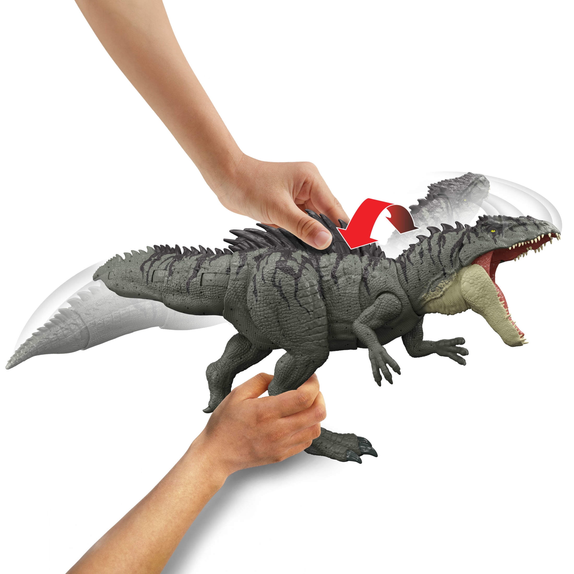 Jurassic World Colossal Chomp Giganotosaurus Figure with Big Bite, Multi Direction Attack