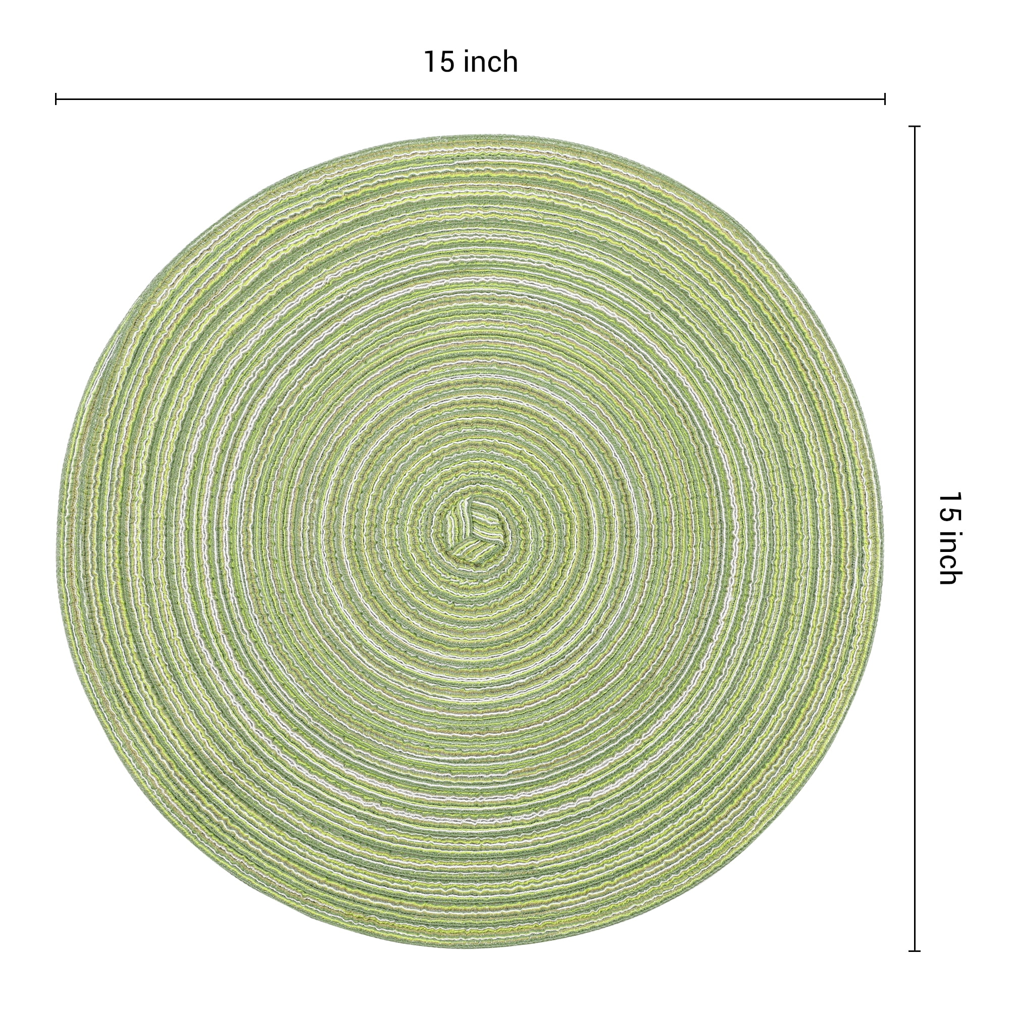 Unique Bargains Farmhouse Placemats Set of 6 Woven Placemats Green